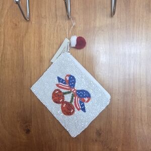 Francesca's Beaded Cherry Pouch with Patriotic Bow